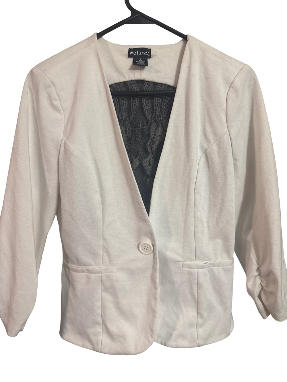 Investments Women's Cream Single-Button Blazer